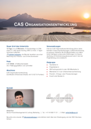 Factsheet CAS Organistionsentwicklung Factsheet CAS Organistionsentwicklung