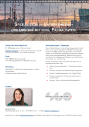 Factsheet zu Spezialist:in in Unternehmensorganisation Factsheet zu Spezialist:in in Unternehmensorganisation
