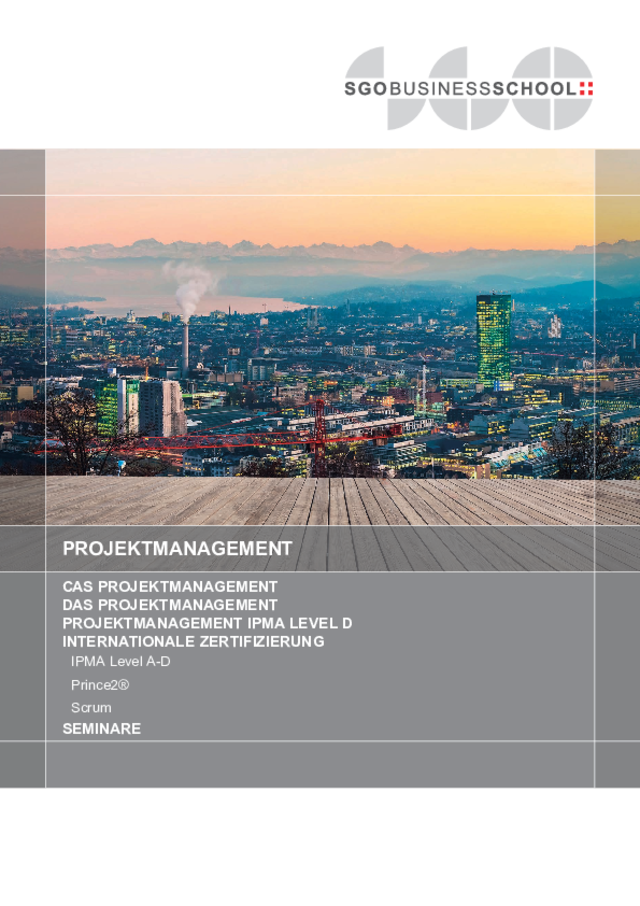 Projektmanagement Broschüre | SGO Business School