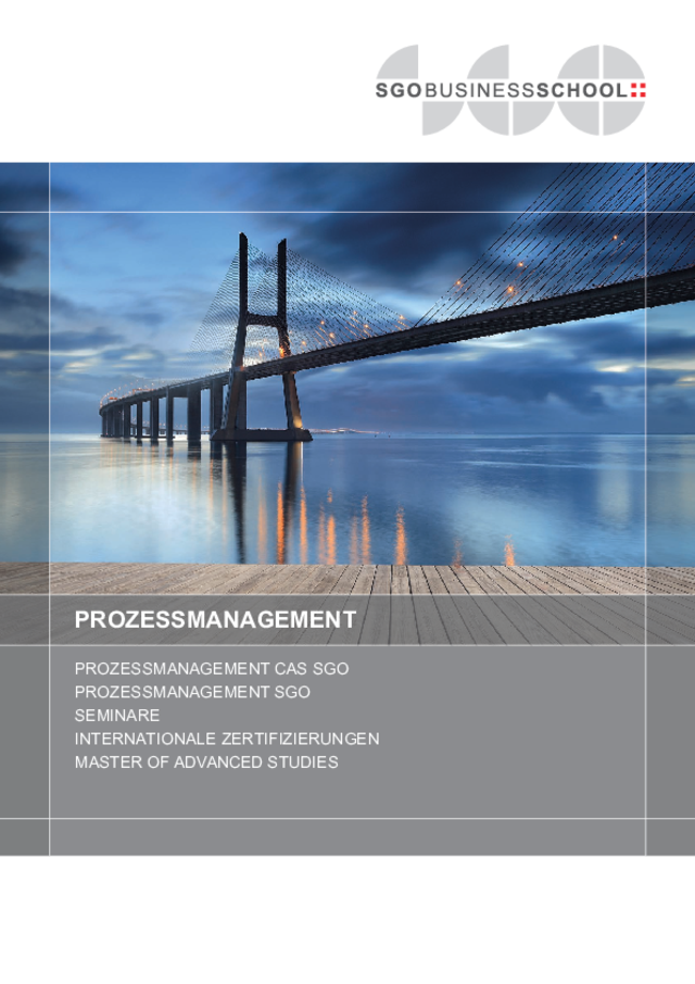 Prozessmanagement Broschüre | SGO Business School